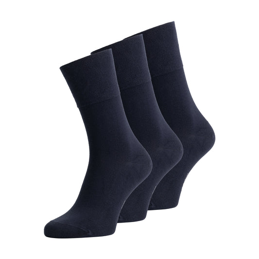 Bambocks Luxe Bamboe Comfort sokken 3 paar Donkerblauw